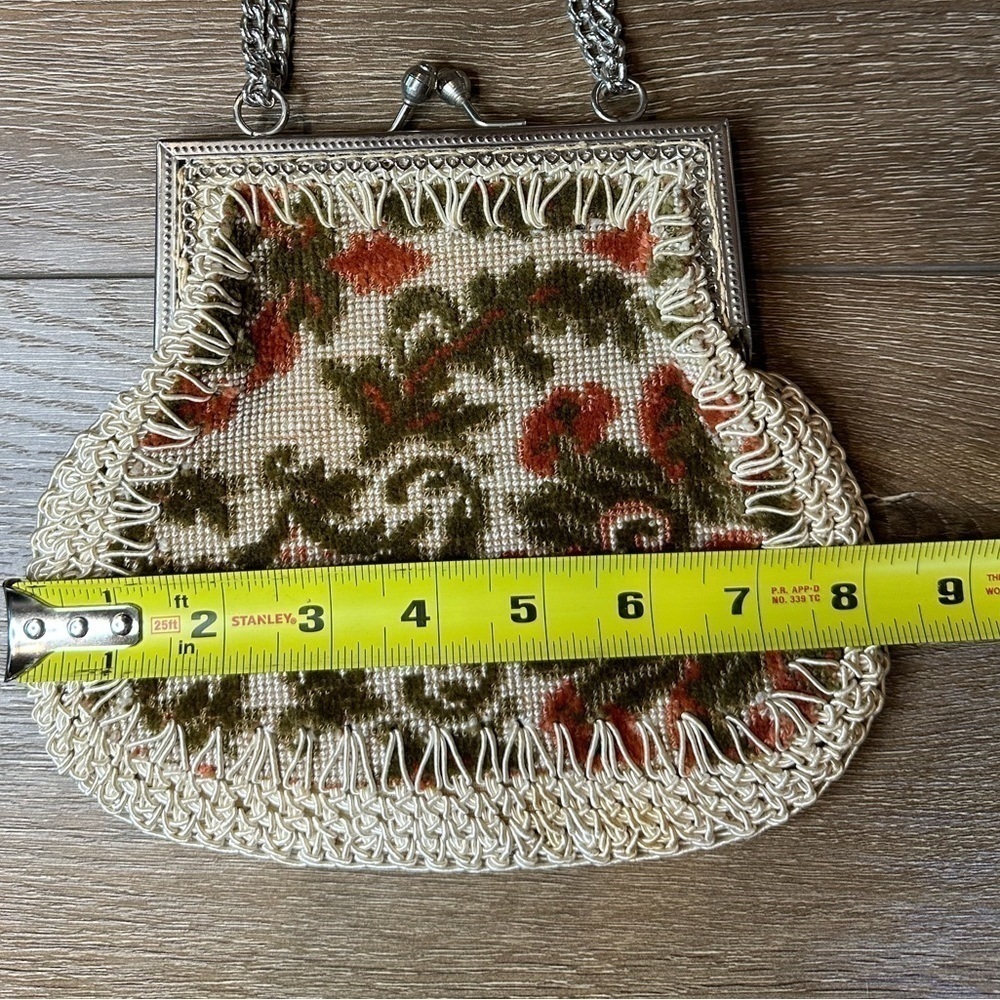 VINTAGE Mister Simon Ernest Floral Tapestry Clasp Purse Made in ITALY 40s 50s - Picture 6 of 15